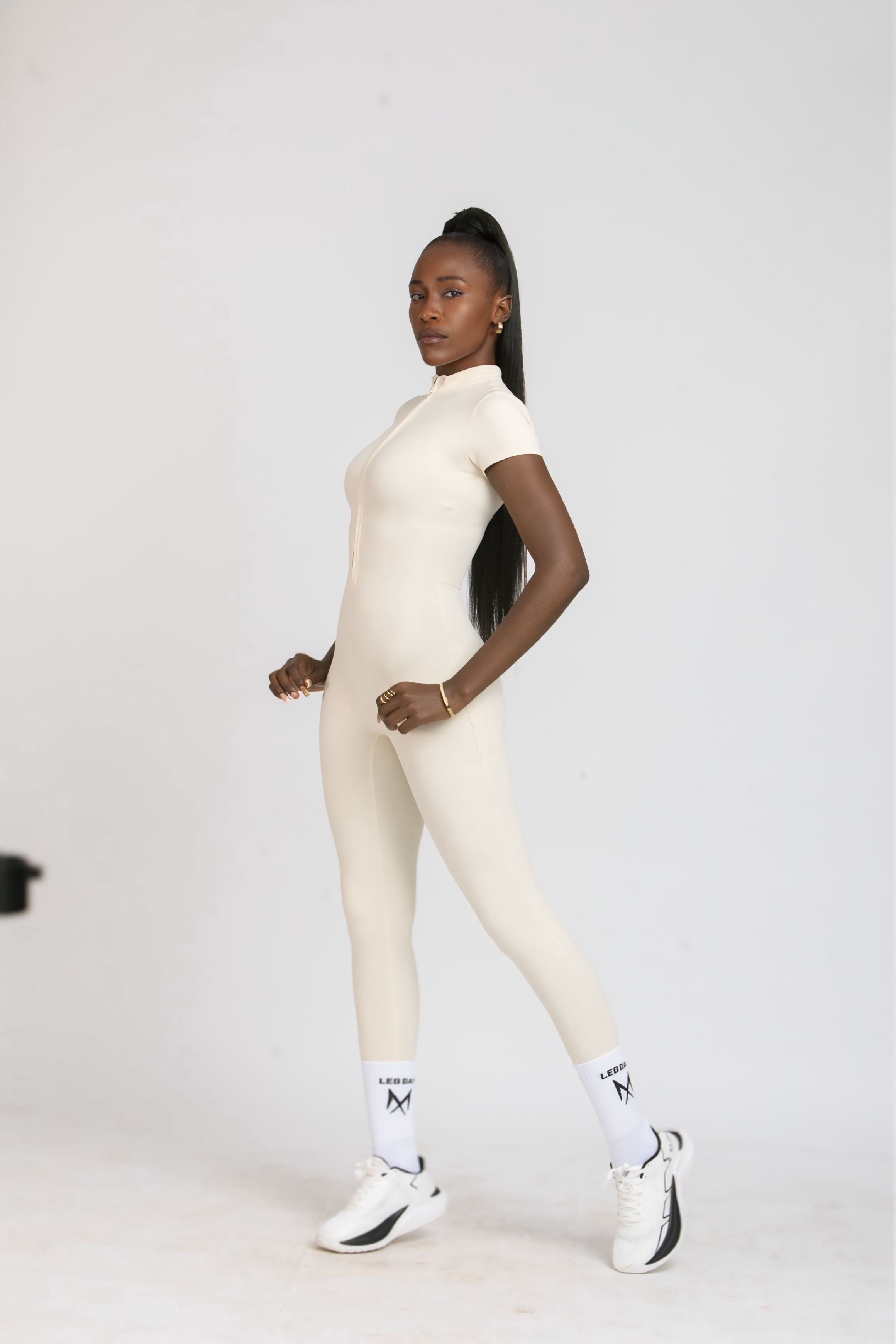 Short sleeve leggings jumpsuit